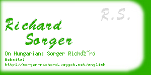 richard sorger business card